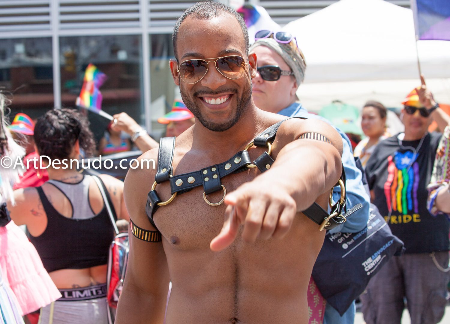New York City – The 1 Bronx World Pride Rally, March and Festival was Yesterday, Sunday, June 23, 2019. People celebrated Bronx World Pride, Pride Month and the 50th anniversary of the Stonewall Rebellion. The rally was at 161st Street and Grand Concourse. After the rally people marched the festival at 149th Street and 3rd Ave. This handsome Latino man was one of the attendees who came to celebrate.