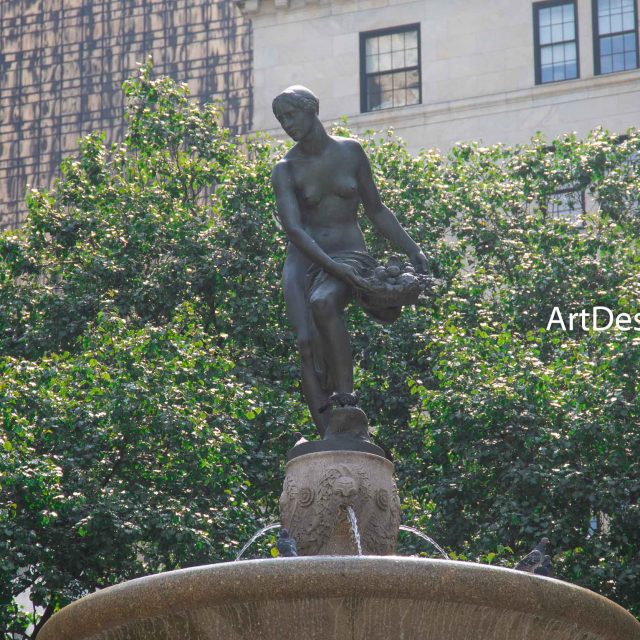 Pulitzer Fountain. Grand Army Plaza. Manhattan, New York City.